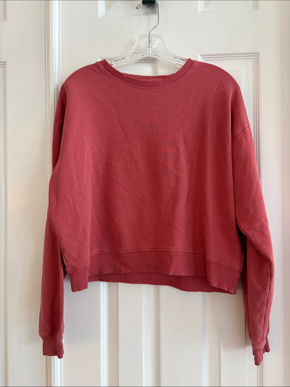 American Eagle rustic pink cropped cotton sweatshirt women’s size medium